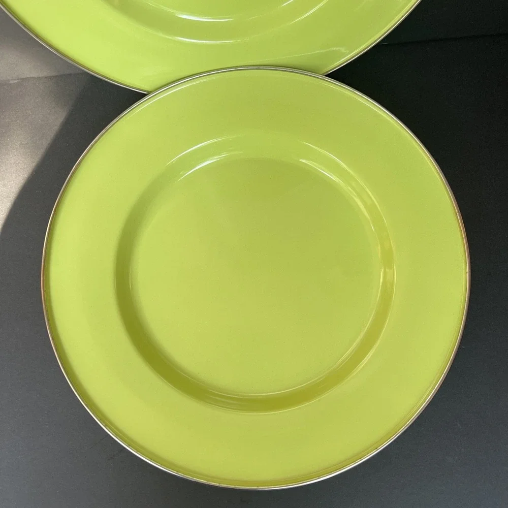 Discontinued Pottery Barn Enamelware Chargers Plates 12